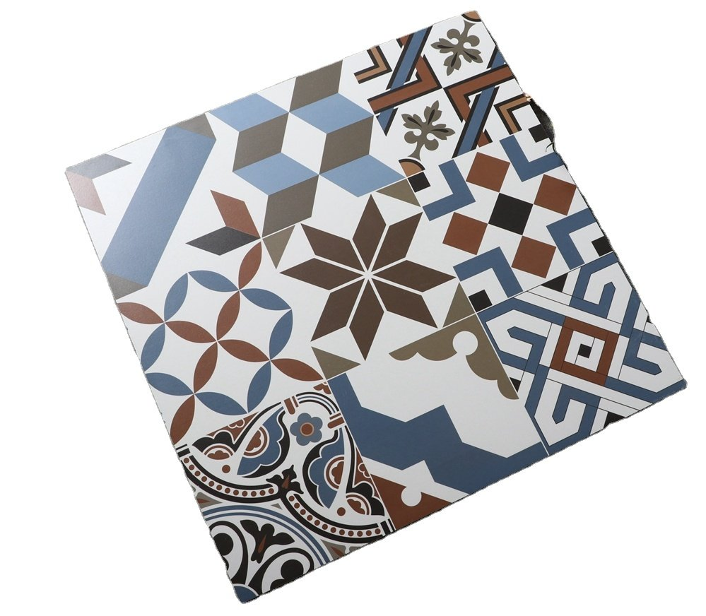 Flower Geometric Designs Rusitc Floor Wall Tiles Matte Non Slip Surface