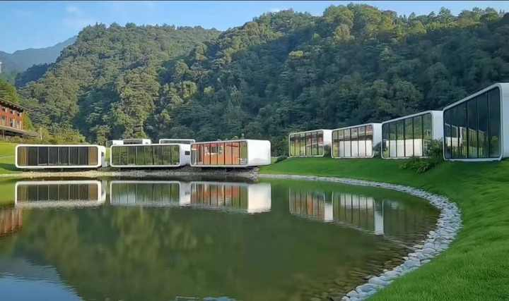 Hot Sale Prefabricated Luxury Small Apple Cabin House for Sale Prefab Portable 10FT 20FT 30FT 40FT Office Pod Acoustic Container Home