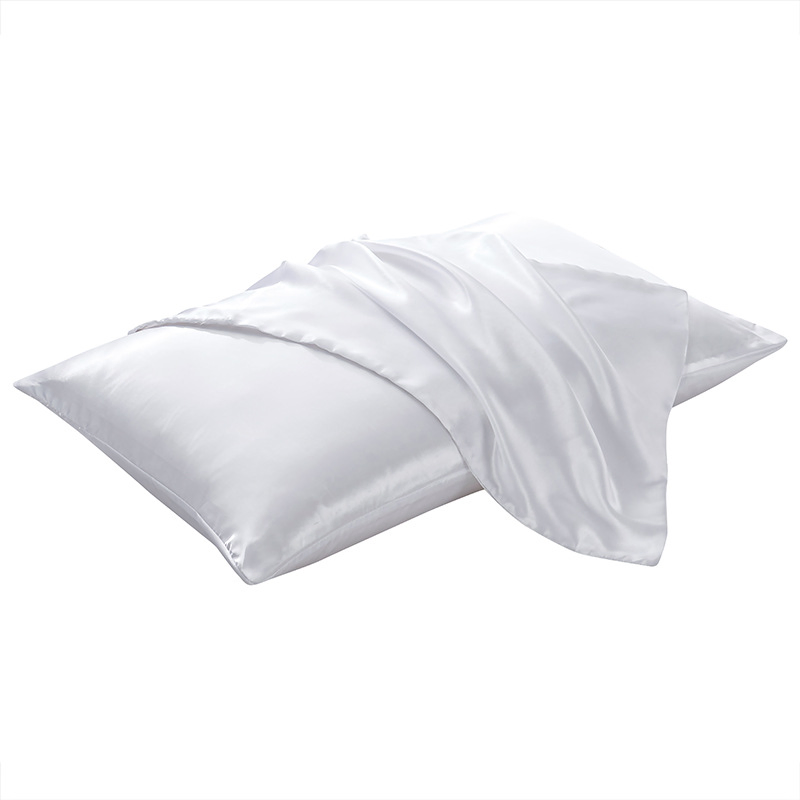 2024 New European with American Color Pillowcase Solid Color Double-Sided Silk Pillowcase Ice Silk Pillowcase for Home
