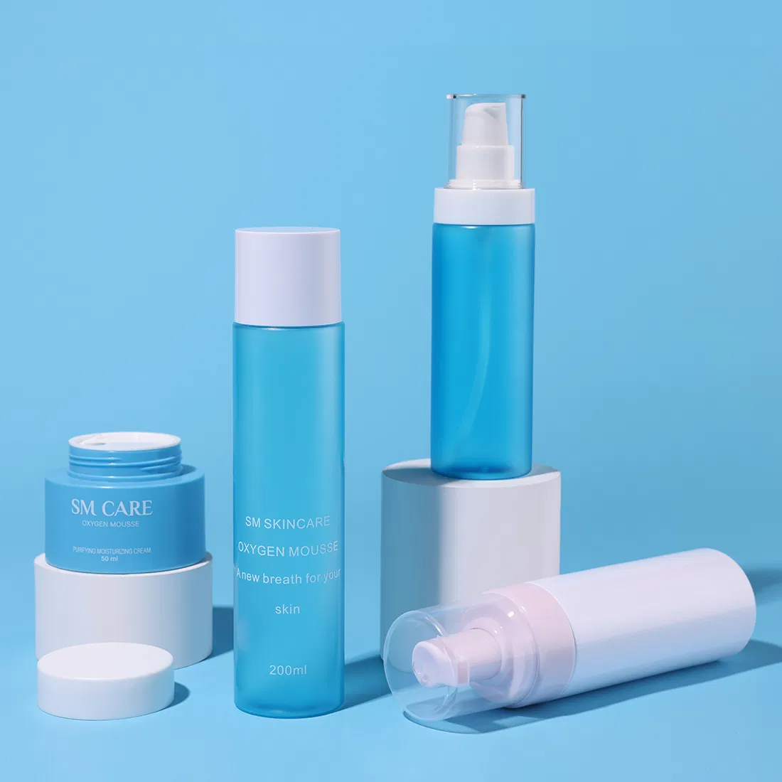 Luxury Black Aluminum UV as Double Layer Skincare Bottle Sets Packaging 30ml 50ml 100ml Clear Frosting Glass Bottle