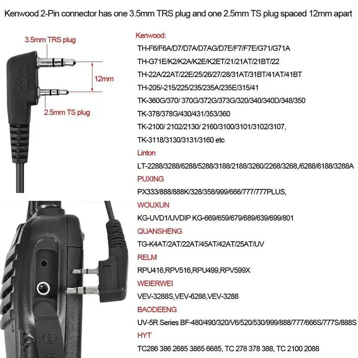 Гарнитура Air Tube для раций Kenwood и Baofeng
