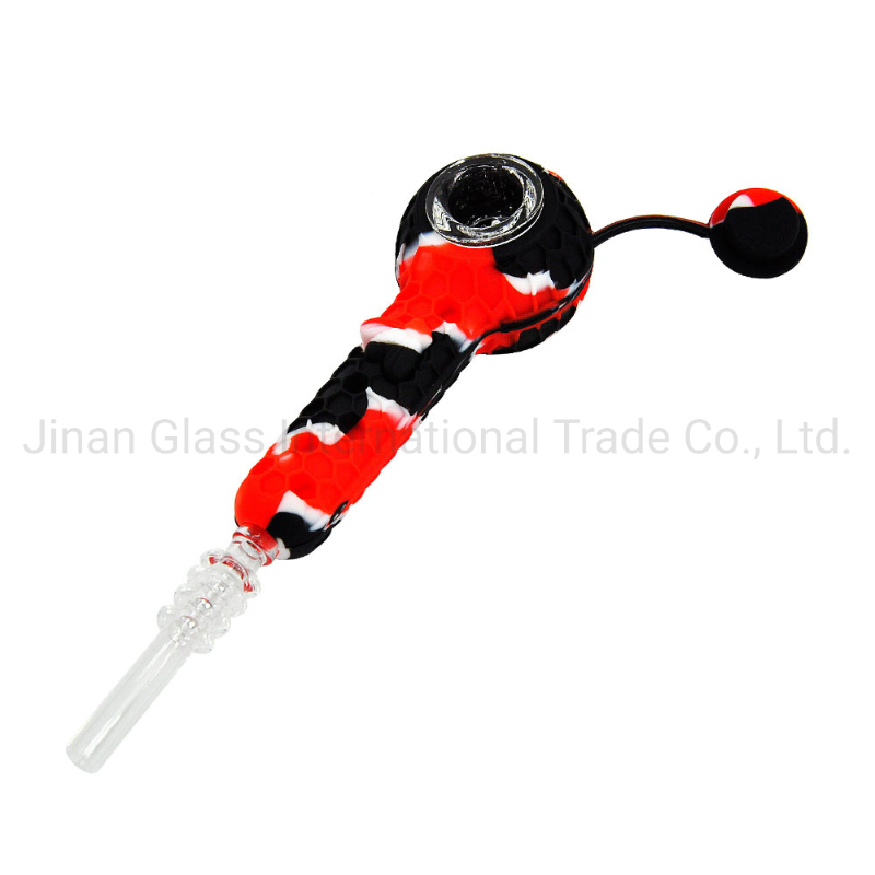 Colorful Silicone Smoke Pipe Hand Pipes with Stainless Steel Heating Bowl Screens Filter Portable Tobacco Spoon Pipe Smoking Accessories