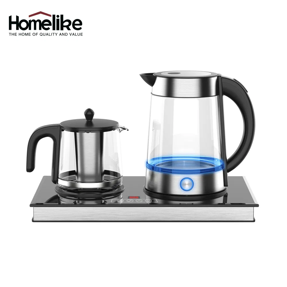 Household Appliance Custom Hotel Coffee Kettle Tray Electric Set 1.7L Stainless Steel Tea Maker Machine
