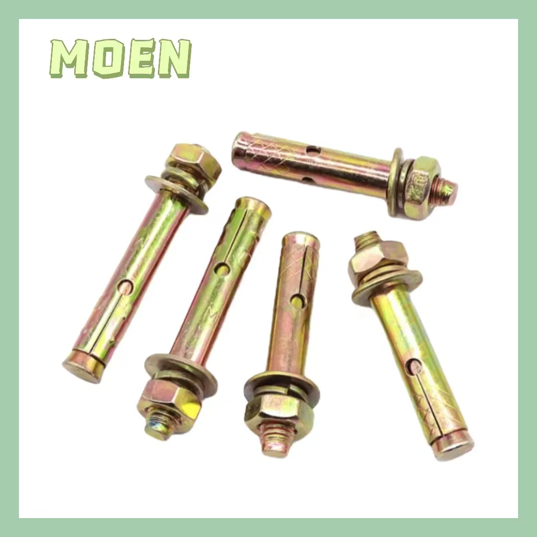 Carbon Steel Elevator Expansion Bolt M6×80mm Colored Zinc Plat