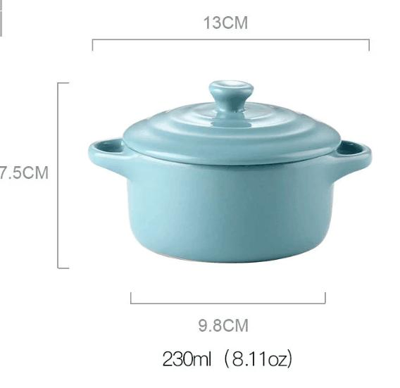 Керамическая супница с ручкой, черная