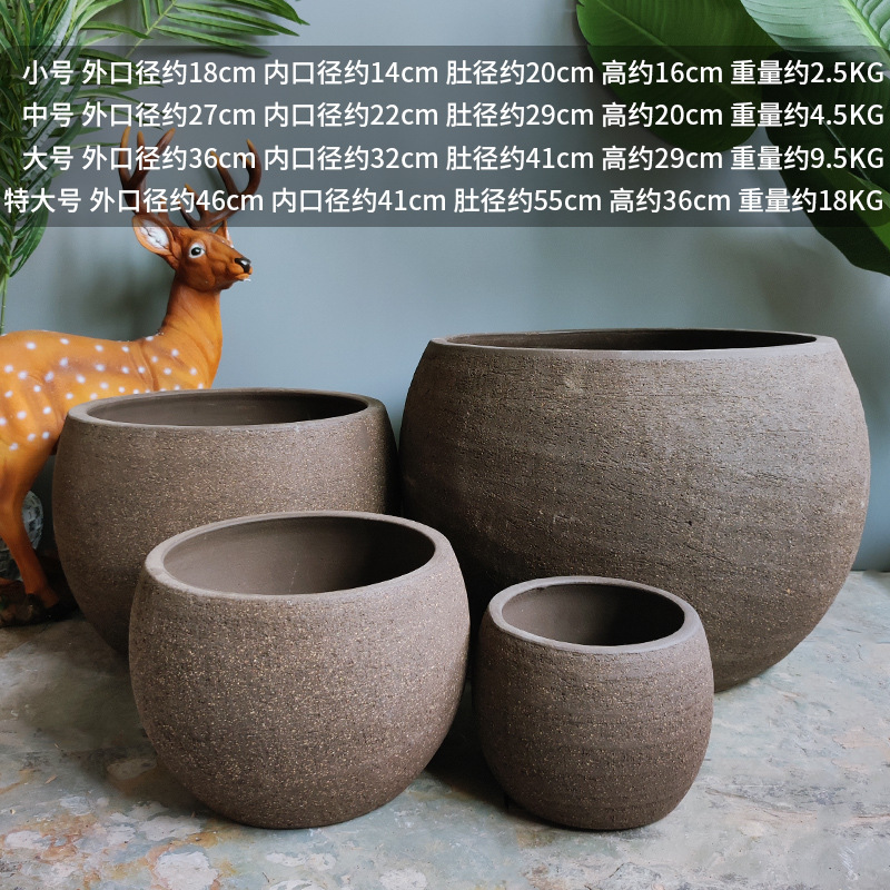 Горшки керамические глиняные фиолетовые большие напольные