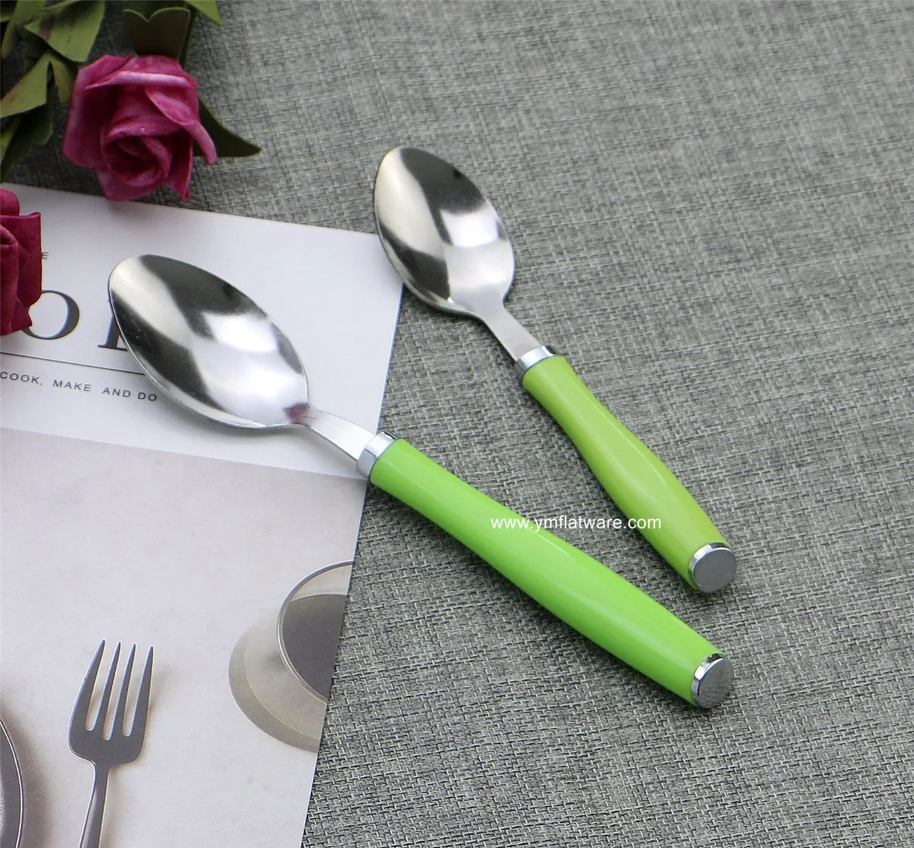 24PCS Cheap Stainless Steel Tableware with PVC Box