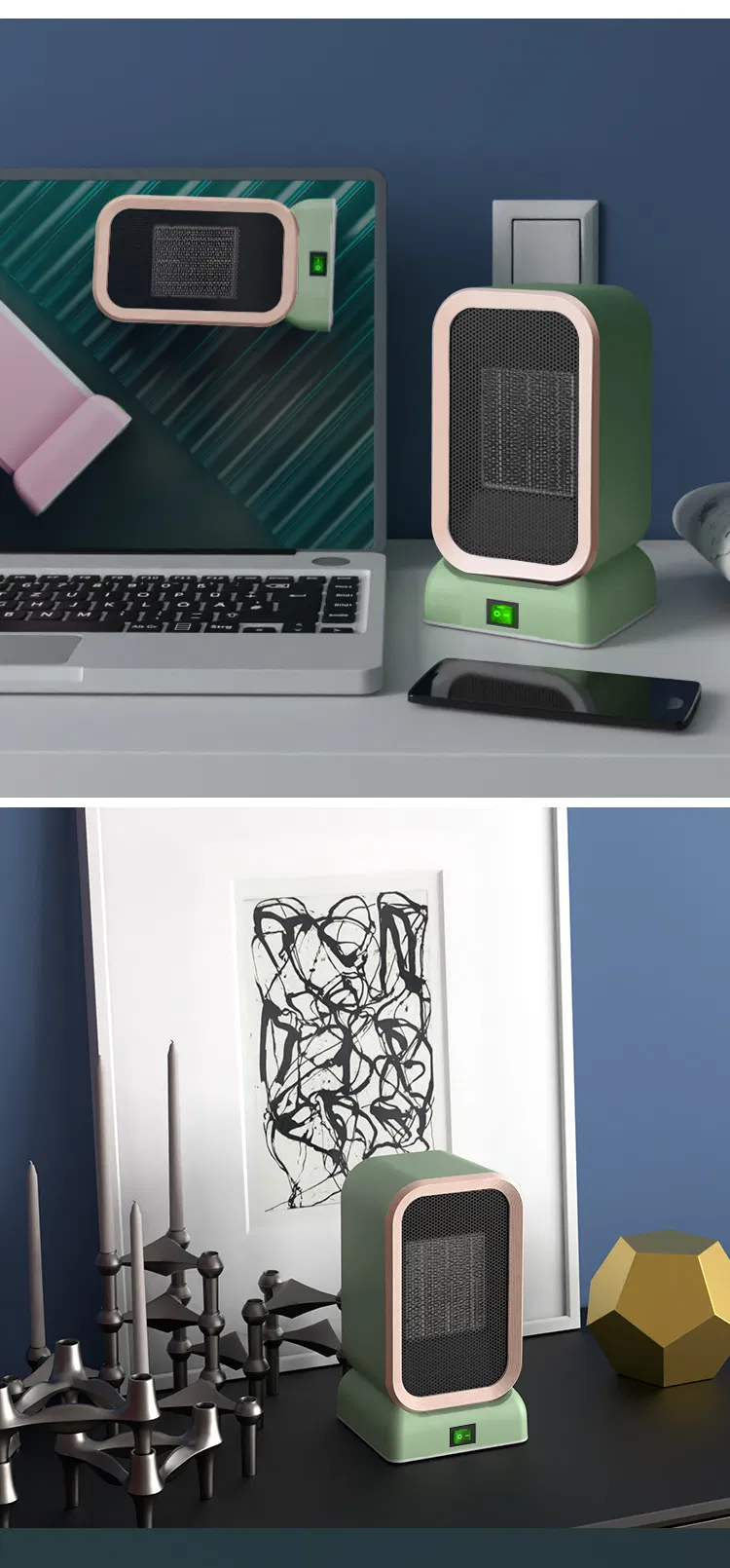 Mini Fan Heater with Tpc and Ceramics Dual Protection Office/Household appliance