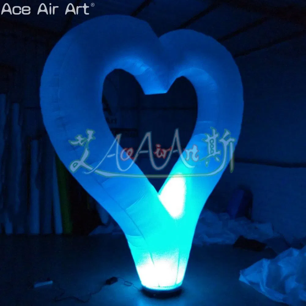 Inflatable LED Heart Ground Portable Hearts with Light for Night Parties or Valentine's Day Decorations/Weddings Exhibition