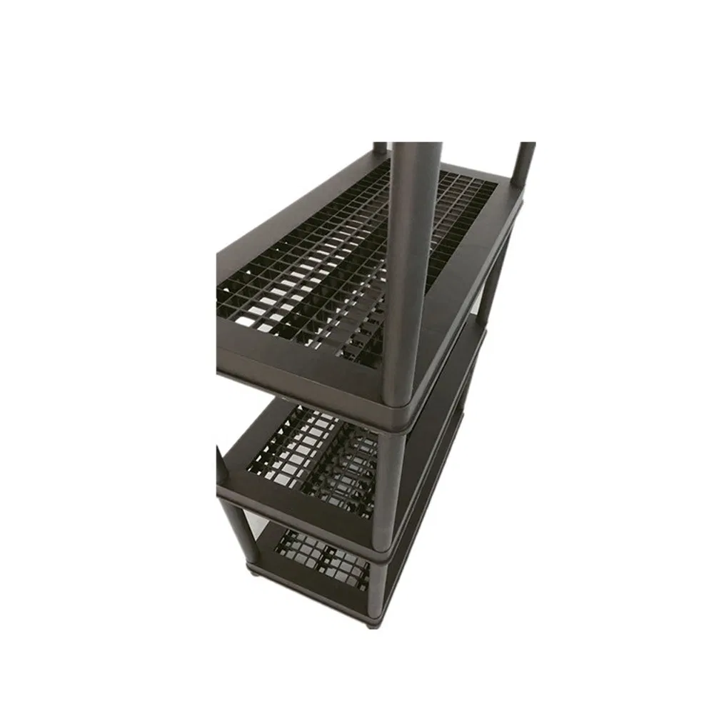 Adjustable Layer Height Black 18 OEM ODM Custom Plastic Storage Rack Shelf
