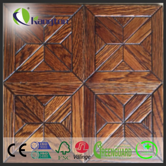 Luxury Popular Selling Art Parquet Wooden Flooring with Flower Look