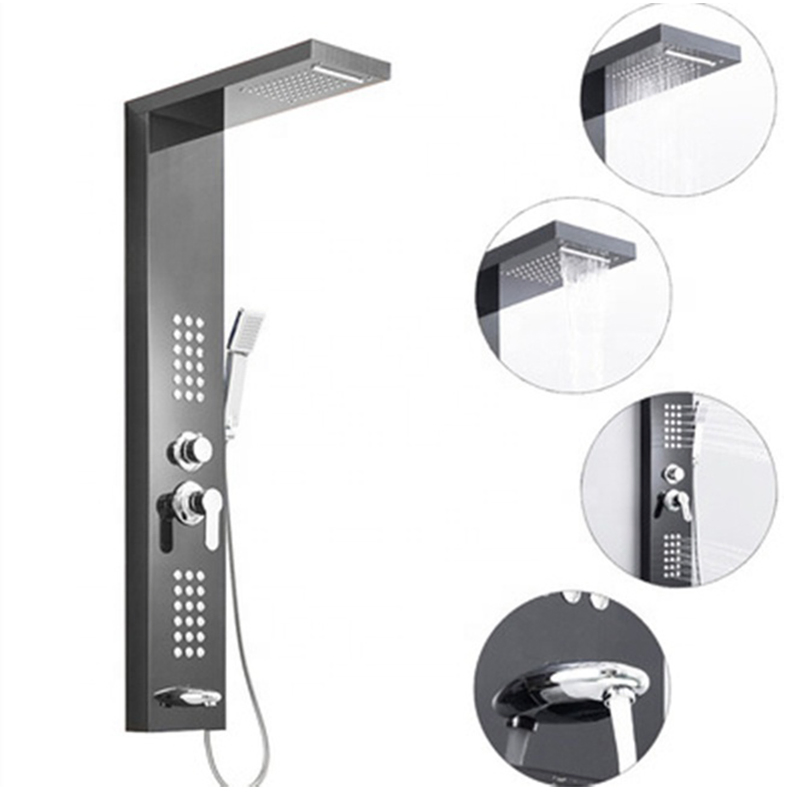 Stainless Steel Brushed Wall Mount Shower Panel Column Towers