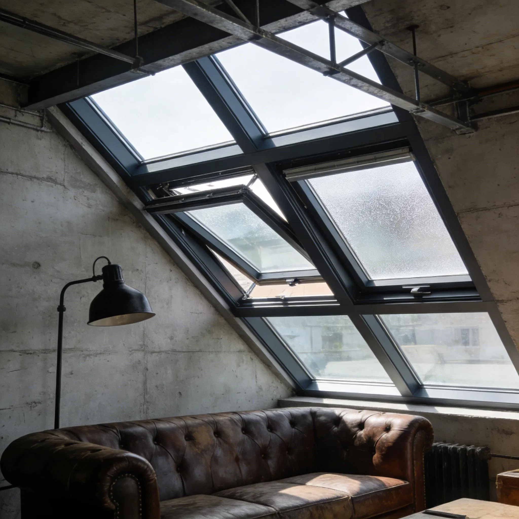 Skylight with 6063-T5 Alloy Wood Grain Transfer 1 4mm Frame