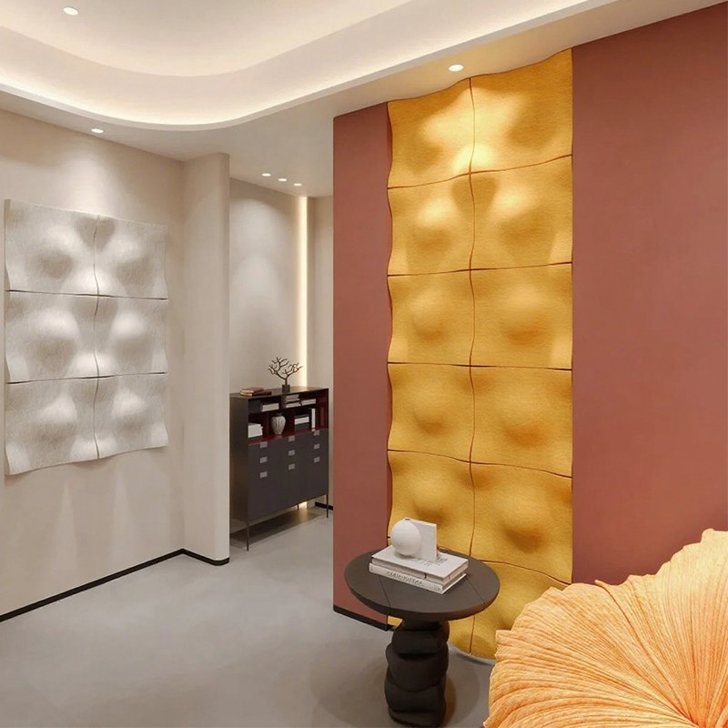 Eco-Friendly Polyester Fiber Acoustic Panels Formaldehyde-Free Soundproof Decor for Bedrooms