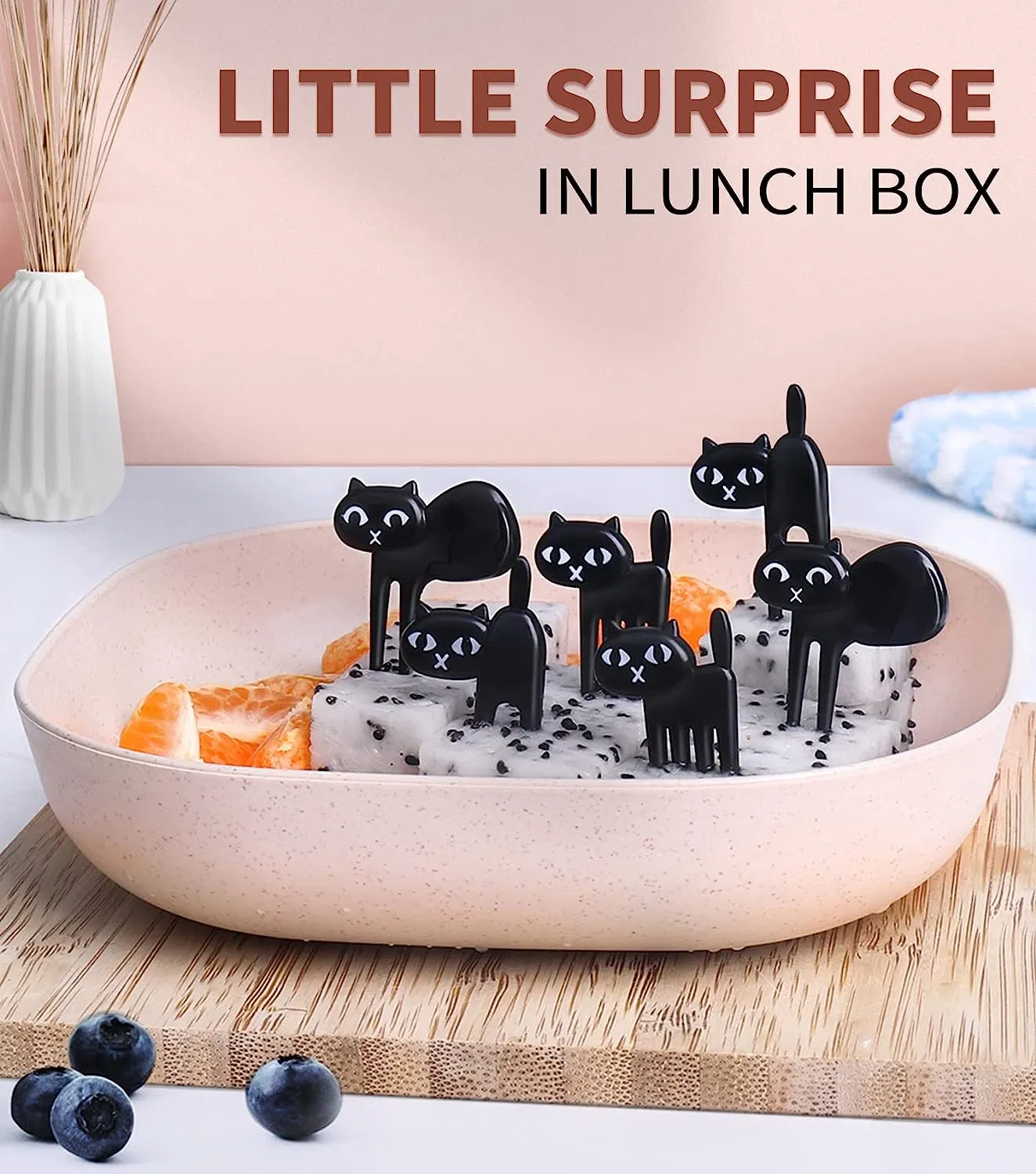 Aohea Cute Kawaii Cartoon Fruit Fork Plastic Tableware Animal Images for Kids
