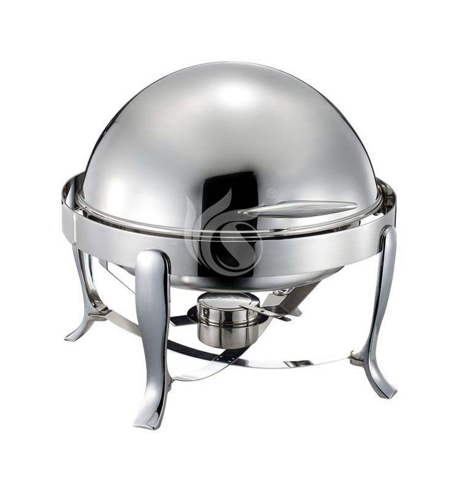 Restaurant Round Roll Top Stainless Steel Electric Food Warmer Buffet Chafing Dishes