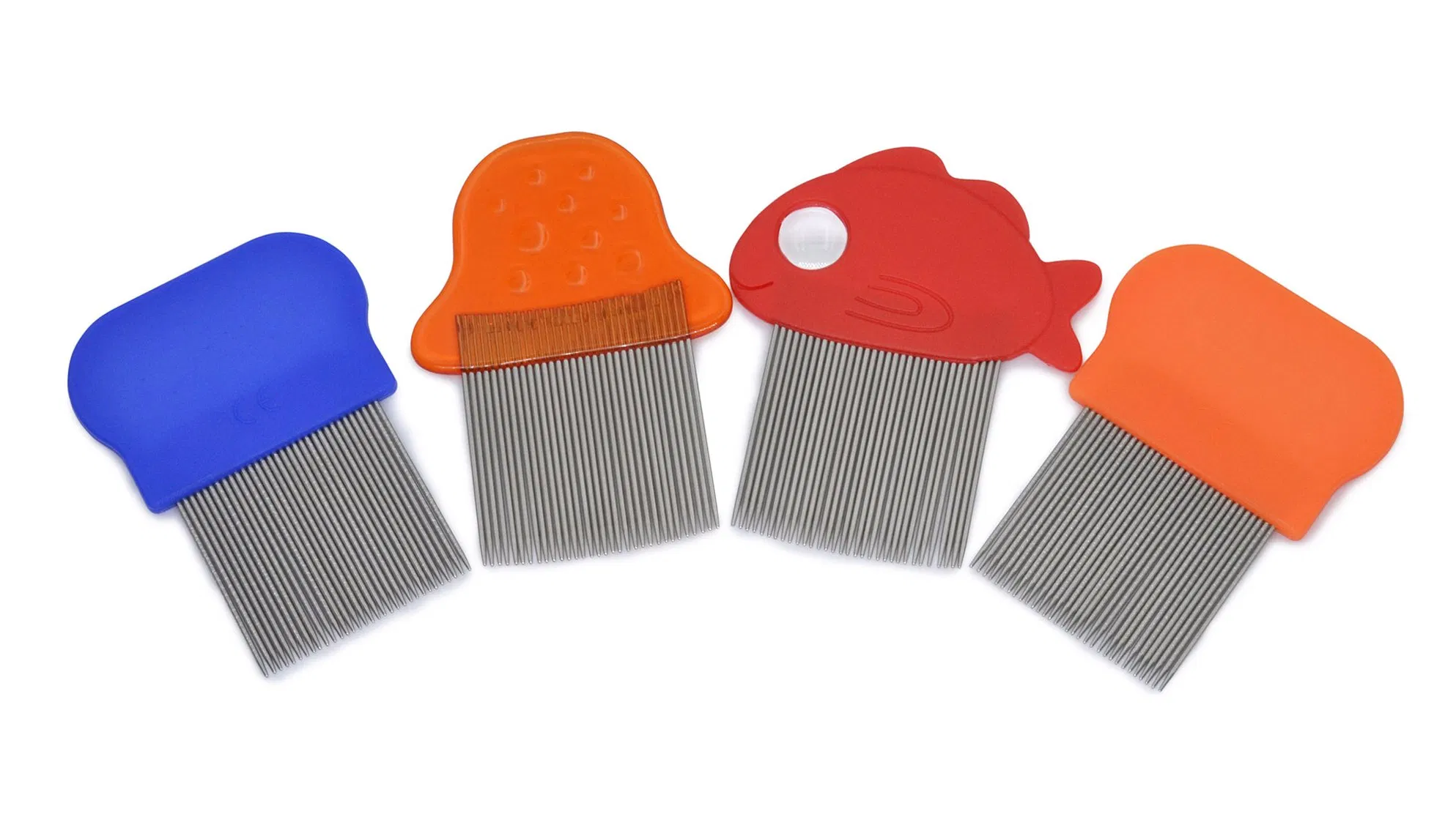 Plastic Flea Lice Comb with Stainless Steel Teeth for Head Treatment