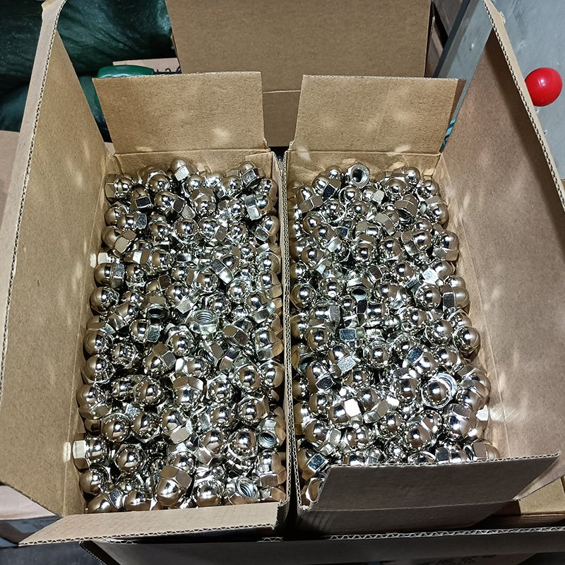 DIN1587 Cap Nut Factory Outlet Nickel Plated Non-Welded Entirety Round Acorn Head Hex Dome Cap Nut Carbon Steel M8 Wheel Lug Nut Decoration Materials