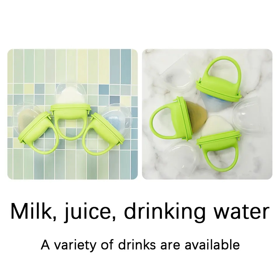No-Mess Fresh Puree Fruit Food Feeder Chill Teething Relief Breastmilk Fillable Freezable Water Teethers