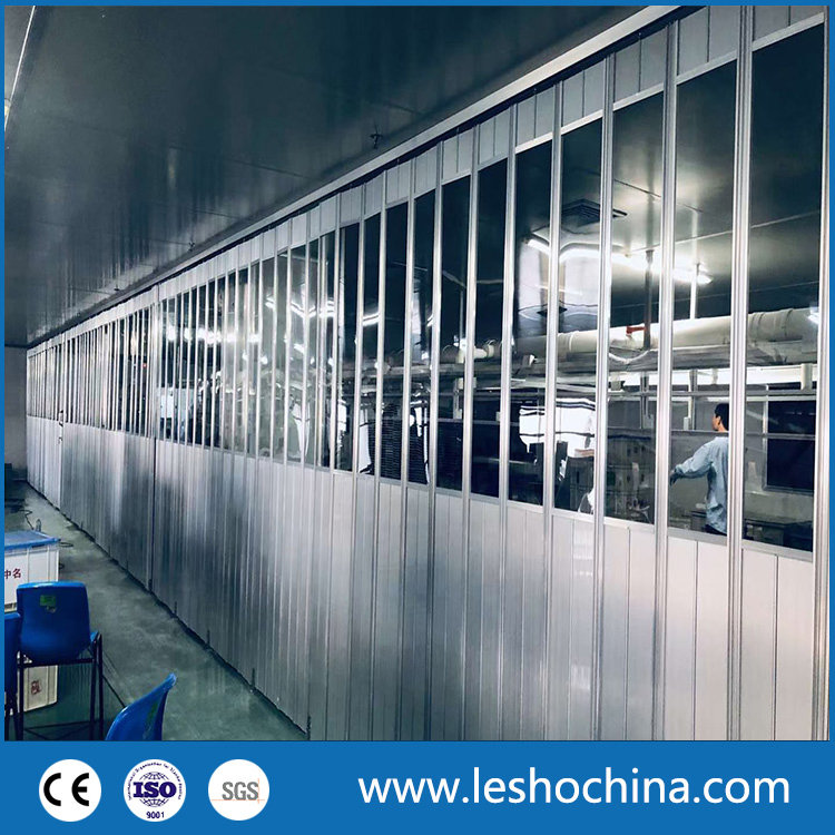 Commercial Shop Front Transparent Polycarbonate Aluminium Sliding Door Mall Metal with Durable PVC Panels Folding Accordion Doors