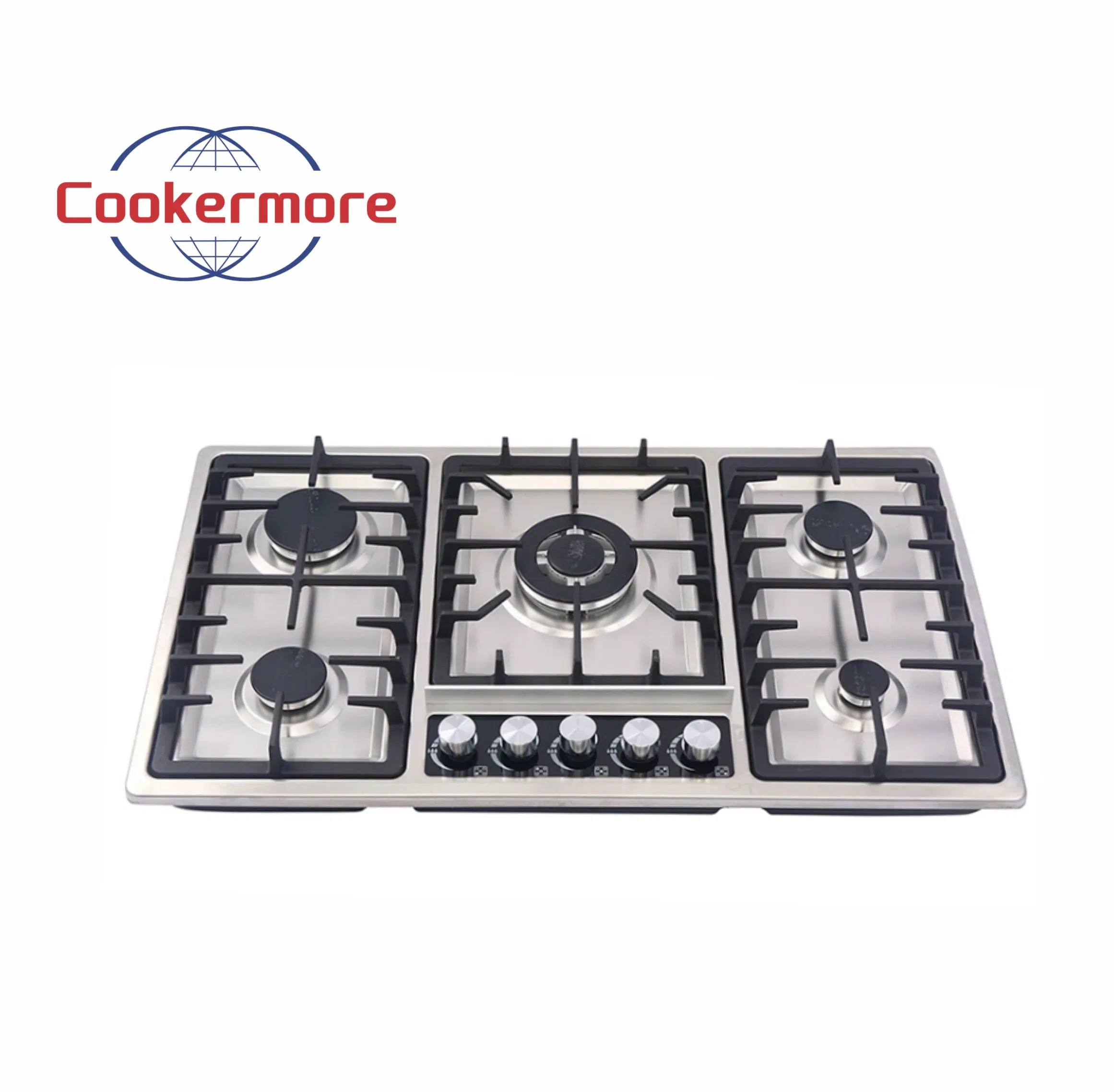 Встраиваемая газовая плита Cookermore, 5 конфорок, нержавеющая сталь