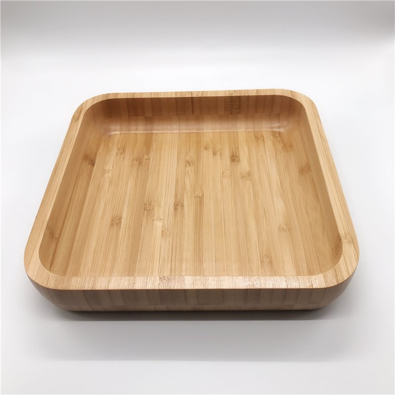 Square Bamboo Bowl Set Bamboo Salad Bowl for Food Serving