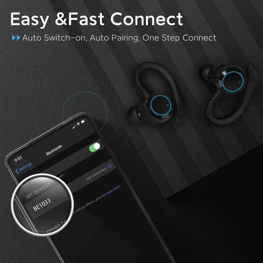 Наушники Be1033 Bluetooth с креплением на ухо, влагозащищенные