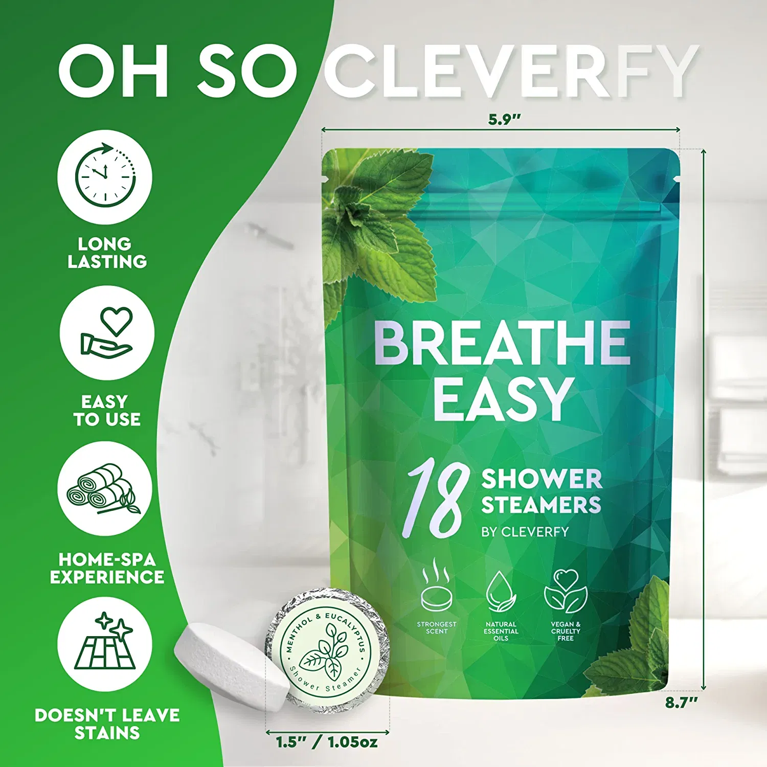 OEM Custom Shower Steamers Aromatherapy 18 Pack Body Restore Shower Bombs Cleverfy Aromatherapy Shower Steamers