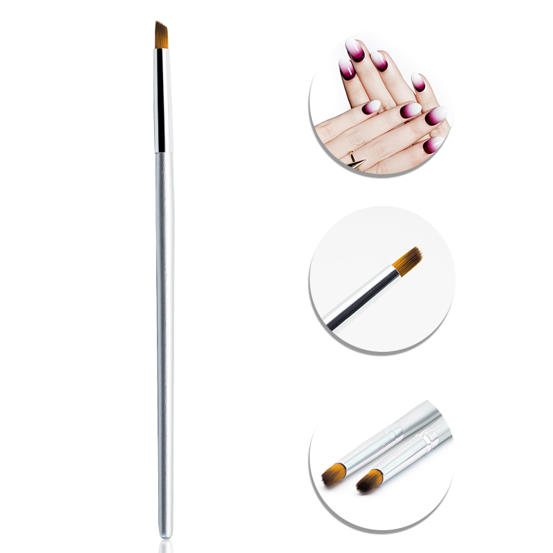 Guyo Silver Wooden Handle Nylon Nail Brush Accept Customizable Logo