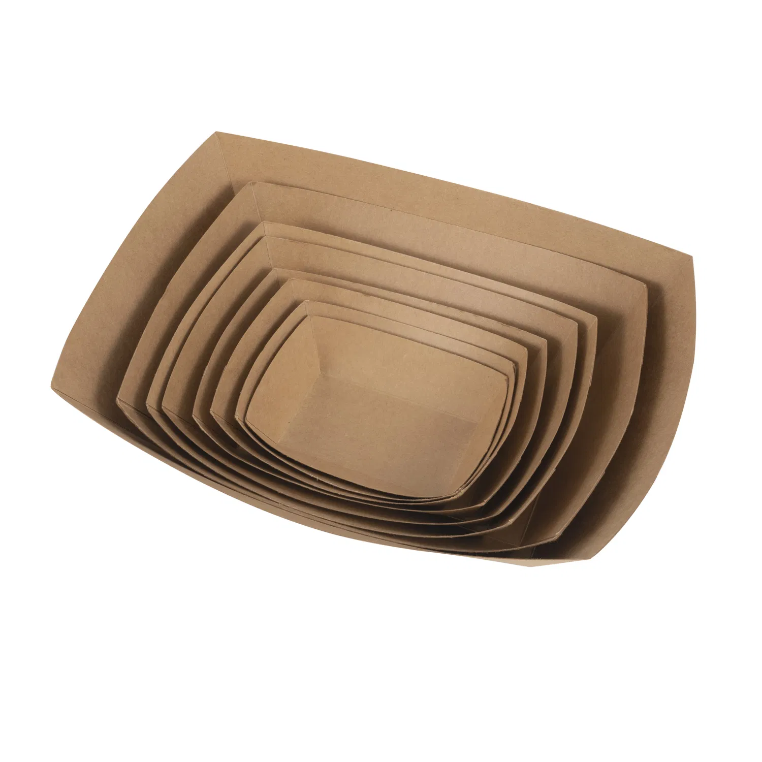Durable Fast Food Kraft Container: Disposable Paper Snack Serving Tray