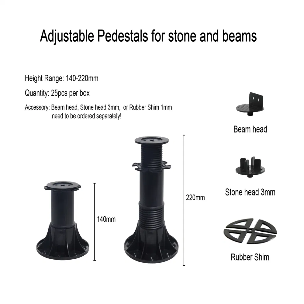Sustainable Outdoor Adjustable Plastic Pedestal Support with Online Technical Support