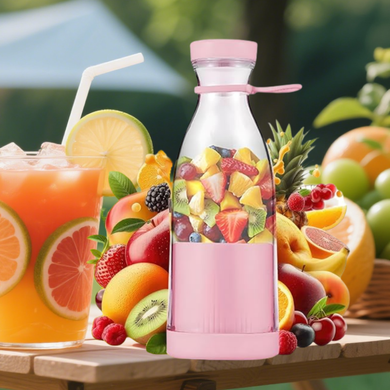 USB Rechargeable Portable Juicer Multifunctional Juice Bottle 42oml 3 in 1 Portable Blenders for Travel/Picnic/Office/Gym