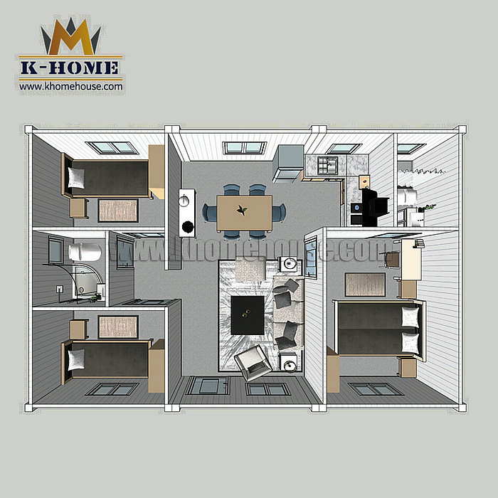 3 Bedroom Container Home Duplex Granny Flats with Balcony