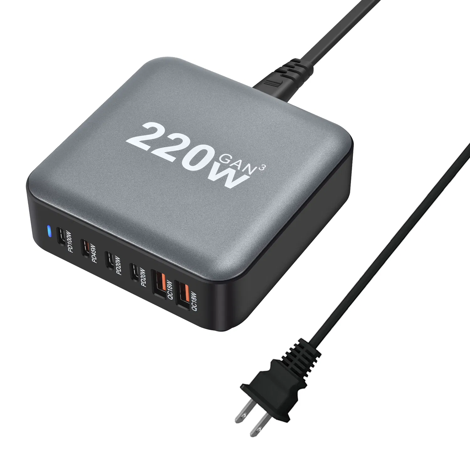 GaN зарядное устройство 220W с несколькими портами