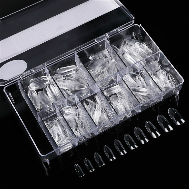 500PCS/Box Nail Tips Coffin False Nails Long Clear Natural Fake Nail Art Tips Seamless Full Cover Manicure Nail Tips