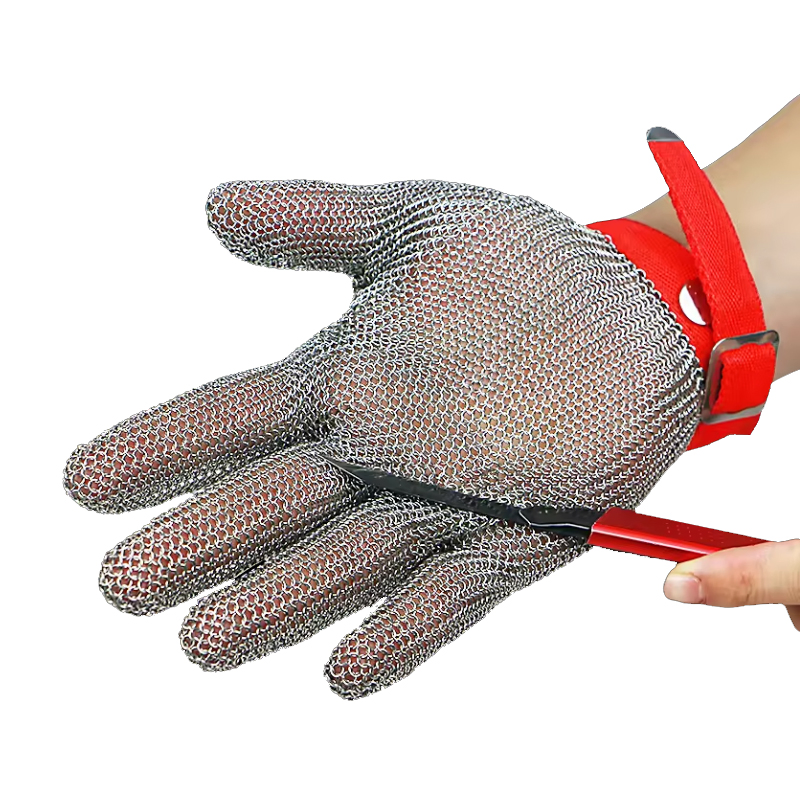 Level 9 Durable Stainless Steel Ring Cut Resistant Gloves for Butcher