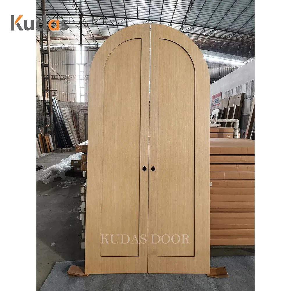 White Oak Solid Wood Swing Bedroom Hinged Wooden Interior Arched Double Door