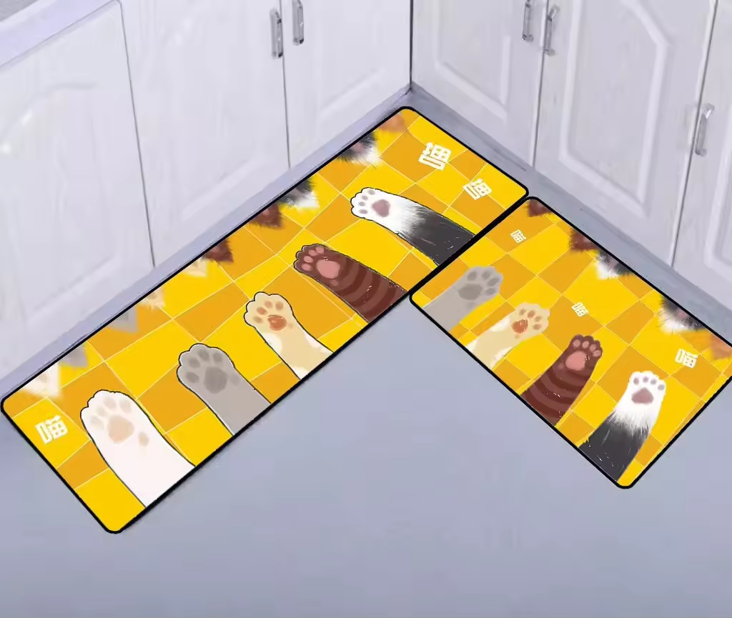 Eco-Friendly Modern Washable Anti Slip PVC Kitchen Floor Mat Carpet Door Mat and Rugs Waterproof Mats & Pads