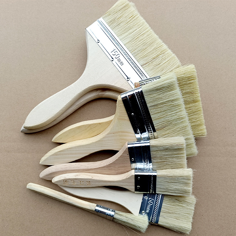 Painting Brush Natural Bristle Mixed with Filament with Wooden Handle Household Paint Brush