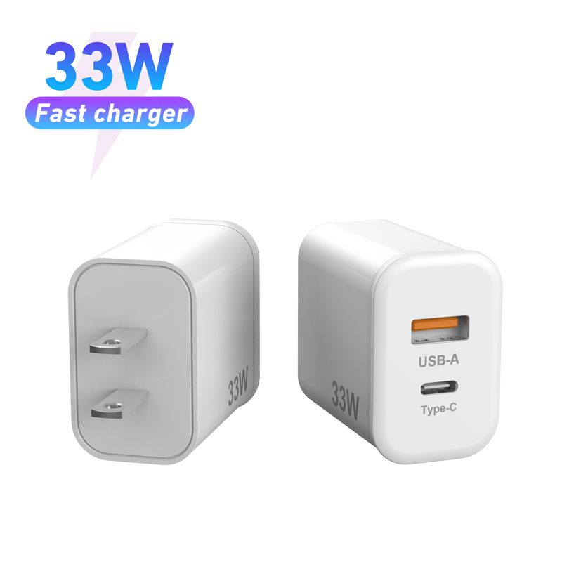 33W Dual USB-C Fast Universal Mobile Charger Phone Portable Travel Power Adapter Quick Wall Charger