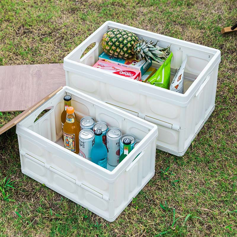 Складной бокс для хранения 30-55 л, с деревянной крышкой