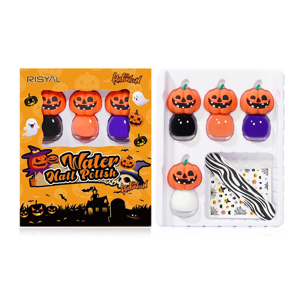 Kids Water-Based Odorless Peelable Nail Polish Quick-Dry Cute Cartoon Design for Beauty Use