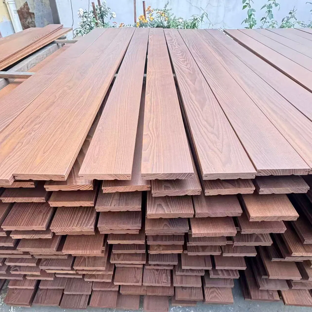 Hot-Sale Garden Porch Balcony Oudoor Thermo Ash Wood Decking