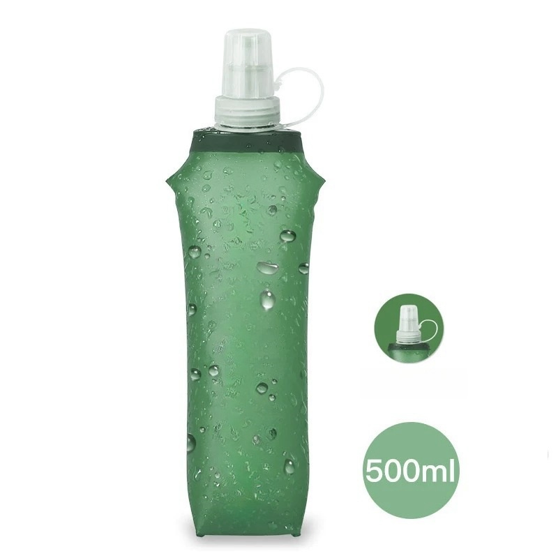 Collapsible Water Bottles BPA Free Leak Proof Foldable Silicone Bottle with Anti-Collapse Ring for Travel