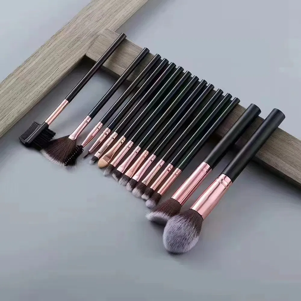 12 PCS Personalized Synthetic Make up Brushes Kit Custom Logo with Plastic Tube Packing