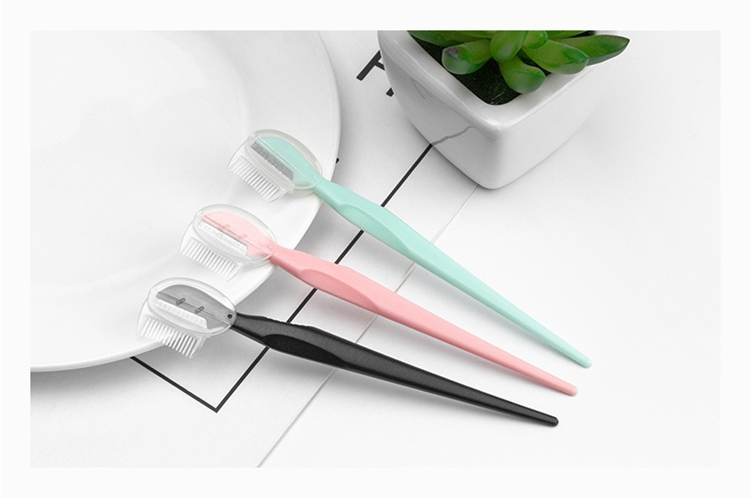Private Label Safety Round Eyebrow Trimmer Razor with Plastic Cover