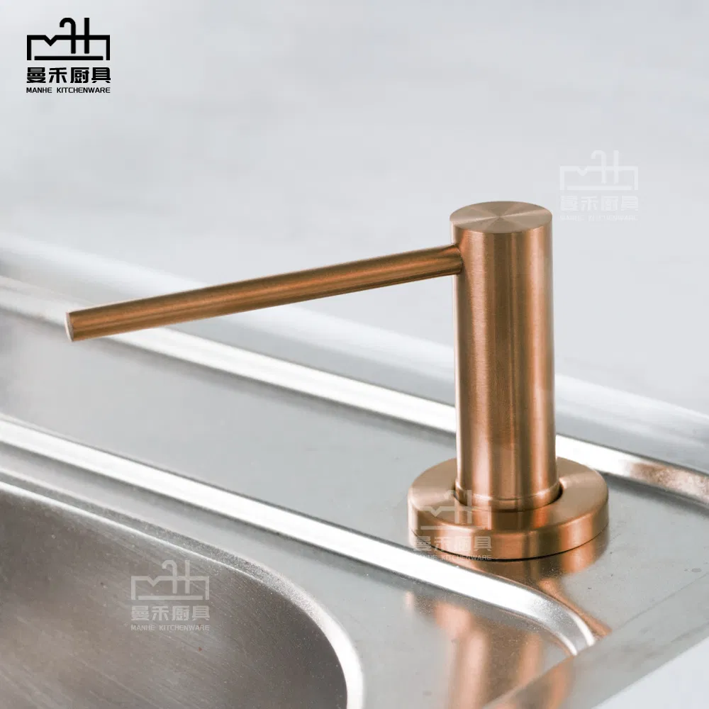 Дозатор для мыла встраиваемый, розовое золото, с трубкой