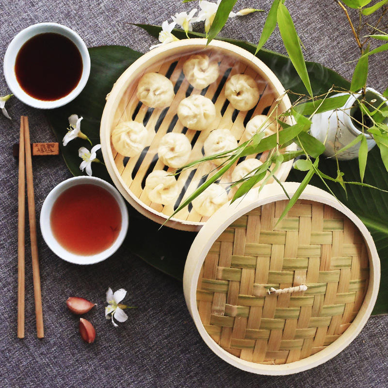 Natural Wood Strong Wholesale Chinese Mini Bamboo Steamer 10 Inch Basket