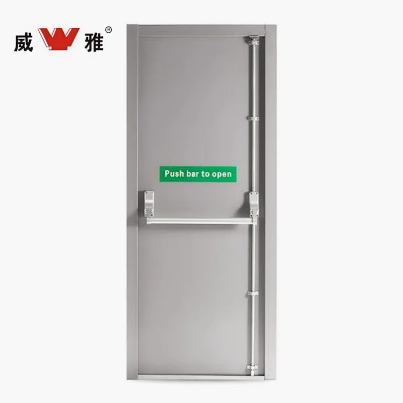 Reliable Galvanized Steel Fire Door with Panic Push Bar Hardware Steel Door for Stadium Access