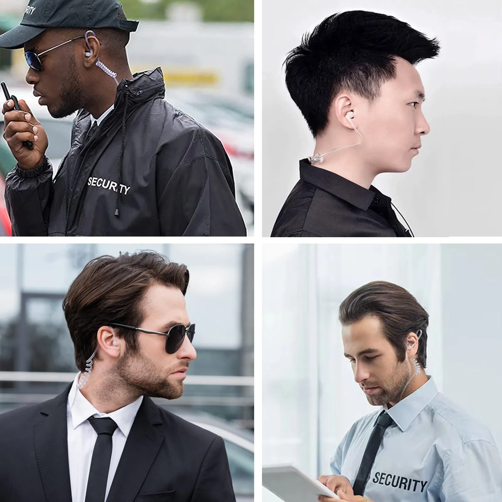 Гарнитура для рации с акустической трубкой и кнопкой PTT